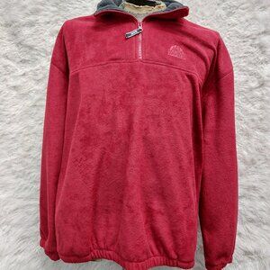 Kodiak Mens Branded Red Quarter-Zip Fleece Pullover Sweatshirt Size L